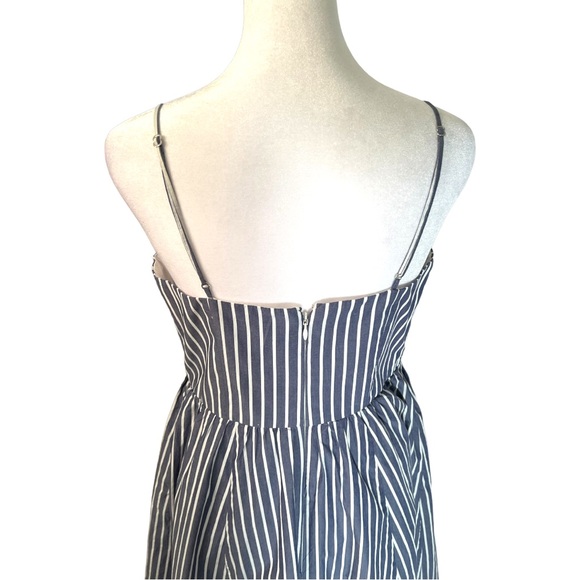 J. Crew Cotton Fit & Flare Sundress in Chambray and White Stripe w Pockets, Sz 6 - Picture 6 of 8